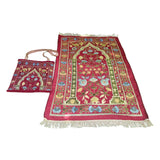 Maxbell Prayer Mat with Carrying Bag Area Rugs for Living Room Travel Bedroom Red