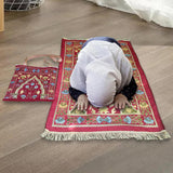 Maxbell Prayer Mat with Carrying Bag Area Rugs for Living Room Travel Bedroom Red