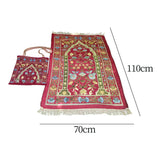 Maxbell Prayer Mat with Carrying Bag Area Rugs for Living Room Travel Bedroom Red