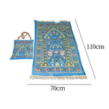 Maxbell Prayer Mat with Carrying Bag Area Rugs for Living Room Travel Bedroom Blue