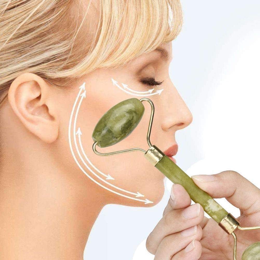 Jade Face Massage Roller Beauty Body Anti Aging Scraping Plate 9cm