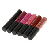 Max 6 Colors Matte Lip Gloss Long Lasting Liquid Lipsticks +12pcs Lip Brushes #C