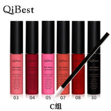 Max 6 Colors Matte Lip Gloss Long Lasting Liquid Lipsticks +12pcs Lip Brushes #C