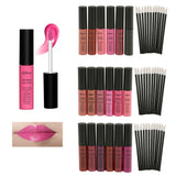 Max 6 Colors Matte Lip Gloss Long Lasting Liquid Lipsticks +12pcs Lip Brushes #C