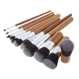 9 Pieces Bamboo Handle Make up brushes Powder Foundation Blush Cosmetic Kit