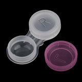 Set Of 10PCS Compact Portable Contact Lens Case Storage Box Organizer Travel Accessory Pink Transparent