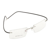 Rimless Reading Glasses Optical Eyeglasses Spectacles Eyewear Frame Silver
