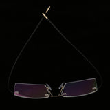 Rimless Reading Glasses Optical Eyeglasses Spectacles Eyewear Frame Gold