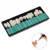 13 Pieces Nail Art Acrylic Gel Polishing Grinding Head Tools Ceramic Electric Drill Bits