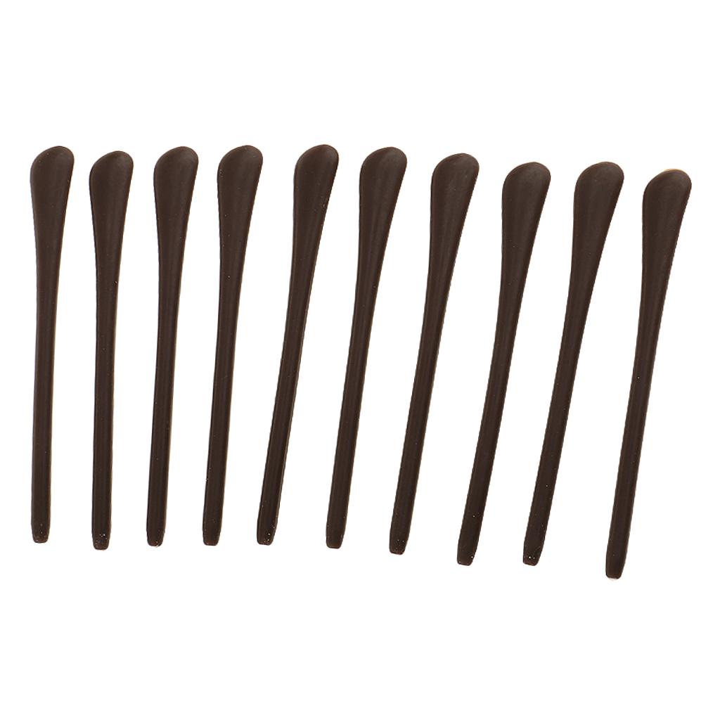 10Piece Silicone Eyeglasses Temple End Tips Ear Sock Tubes Replacement Brown