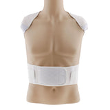 Adult Back Posture Corrector Belt Lumbar Shoulder Support Brace M White