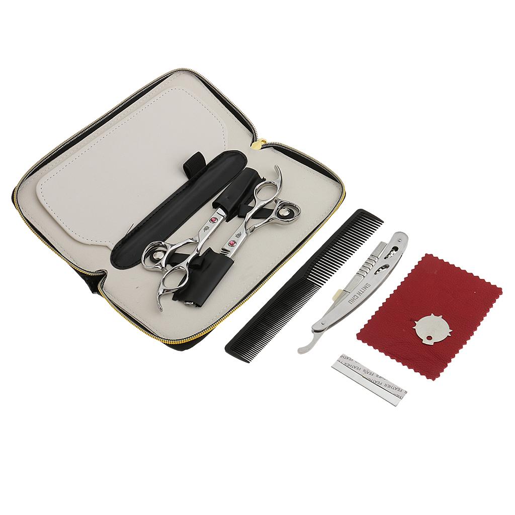 Professional 6 Inch Hair Cutting Thinning Scissors Barber Shears Salon Hairdressing Set Tool with Case