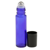 6 Pieces 10ml Empty Glass Roll On Bottles for Essential Perfume Blue