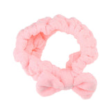 Soft Bowknot Makeup Cosmetic Shower Bath Spa Elastic Hair Band Headband Pink