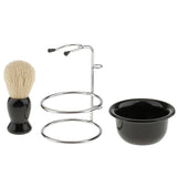 Anself 5 in 1 Men's Manual Razor Set Stainess Steel Stand Holder Wet Shaving Beard Razor Shaving Brush Bowl