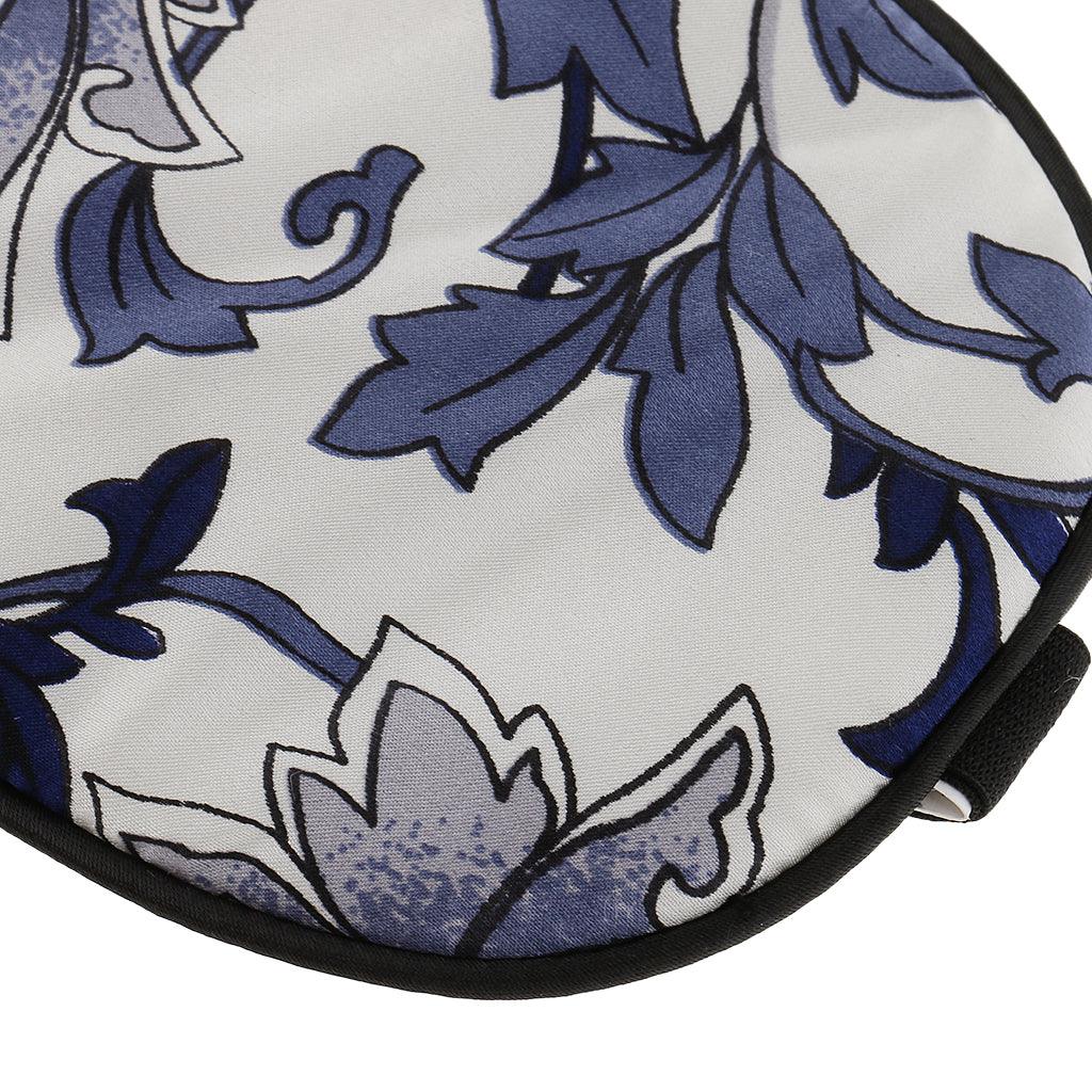 Double-side Silk Eye Mask Shade Cover Travel Sleep Aid Blindfold Blue Floral