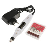 Maxbell Nail Repair-Clamp Tweezer Pincher with Mini Electric File Nail Drill EU Plug