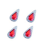 10Pieces Red Teardrop 3D DIY Rhinestone Gems Nail Art Glitter Manicure Tips