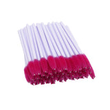 50 Piece Disposable Eyelash Extension Brushes Mascara Wands Applicator Pink