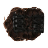 Curly Synthetic Hair Bun Cover Hairpiece Clip in Scrunchie Hair Extension#3