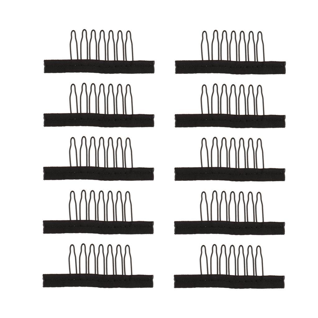Maxbell 10Pieces 7 Teeth Hair Lace Wig Insert Combs Wig Cap Clips Wigs Accessories S - Aladdin Shoppers