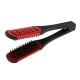 Maxbell Bristlel Hairdressing Straightener Hair Straightening Double Brush Comb Clamp - Aladdin Shoppers