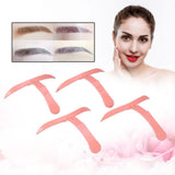 4 Types Professional Eyebrow Shaper Template Stereo Stencil Ruler Eyebrow Grooming Makeup Tool Set