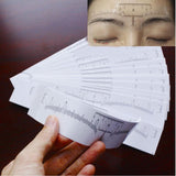 10pcs Disposable Eyebrow Ruler Stickers Eye Makeup Microblading Tattoo Shaper Measuring Tool White