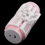 Compact Size USB Rechargeable Double-Deck Roller Hair Curler Hair Roller Women Hair Styling Tools with USB Cable Pink