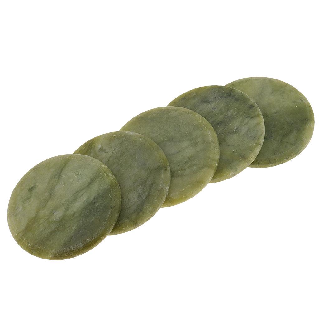 5pcs Unique Round Jade Stone Glue Stand Pallet Holder Mat for Eyelash Extensions Application Keeps Glue