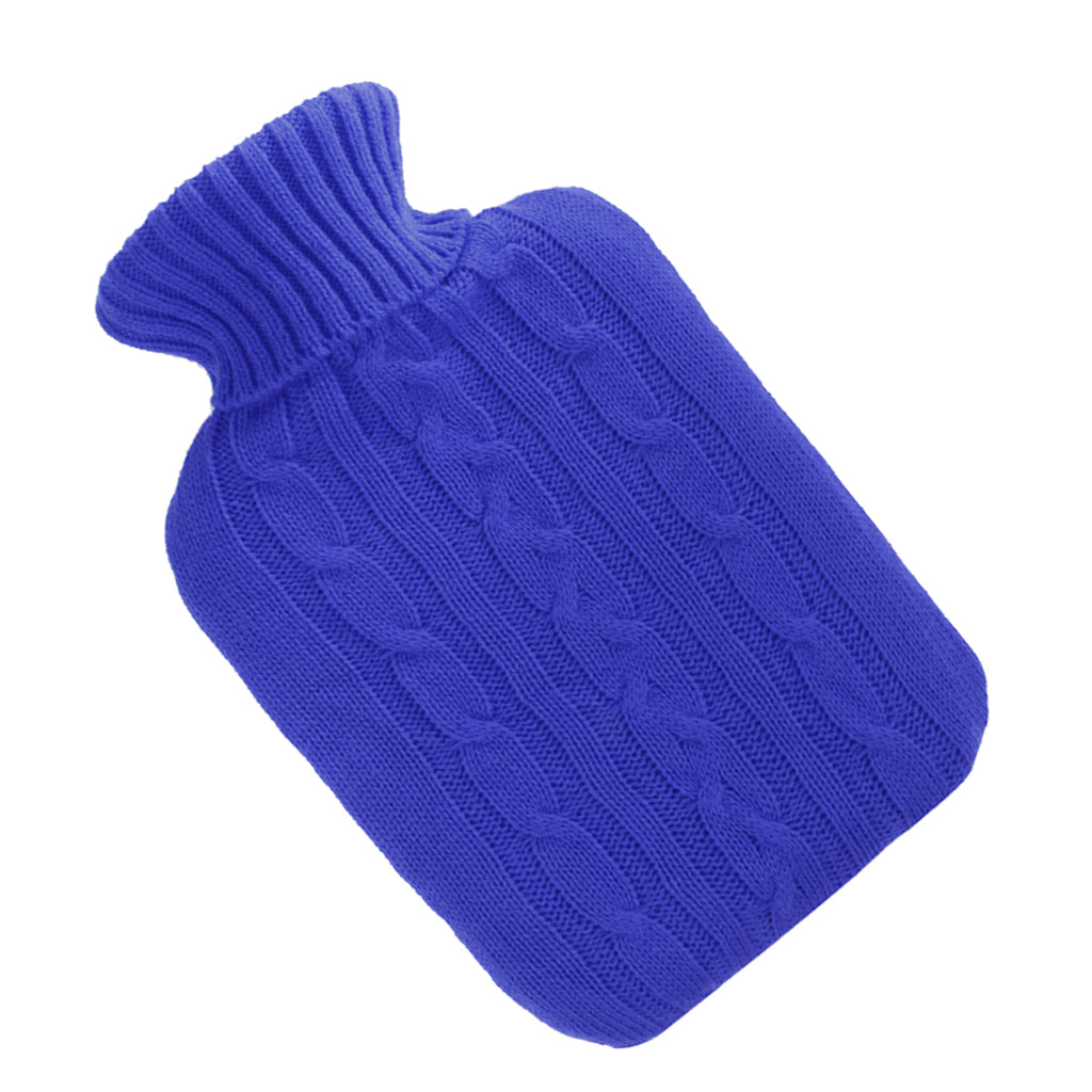 Maxbell 2 Pieces Knitted Cover Case For 2000ml Rubber Hot Water Bottle Bag Blue Red