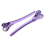 12x Salon Alligator Hair Clips Hairdressing Sectioning Claws Clamps Purple