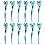 12x Salon Alligator Hair Clips Hairdressing Sectioning Claws Clamps Blue