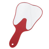 Maxbell Cute Tooth Shaped Hand Held Plastic Makeup Mirror Gift Red