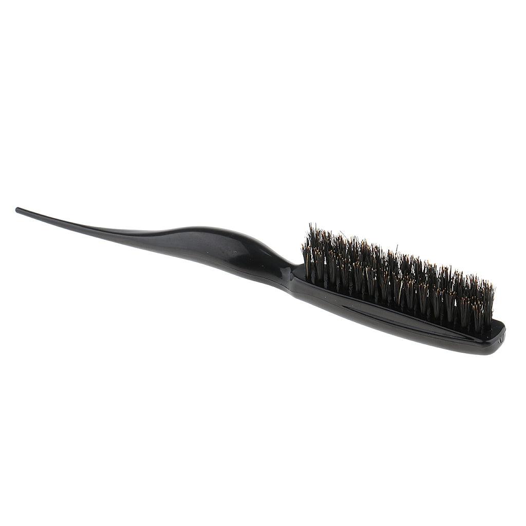 Professional Detangling 3 Rows Teasing Comb Brush Back Combing Brush PVC Handle Hair Styling Tool Black