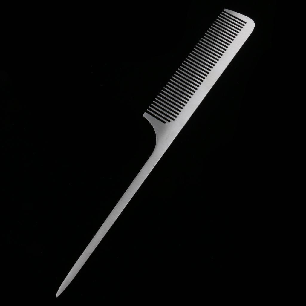 Stainless Steel Salon Barber Hairstyling Hairdressing Cutting Comb Hairbrush K8