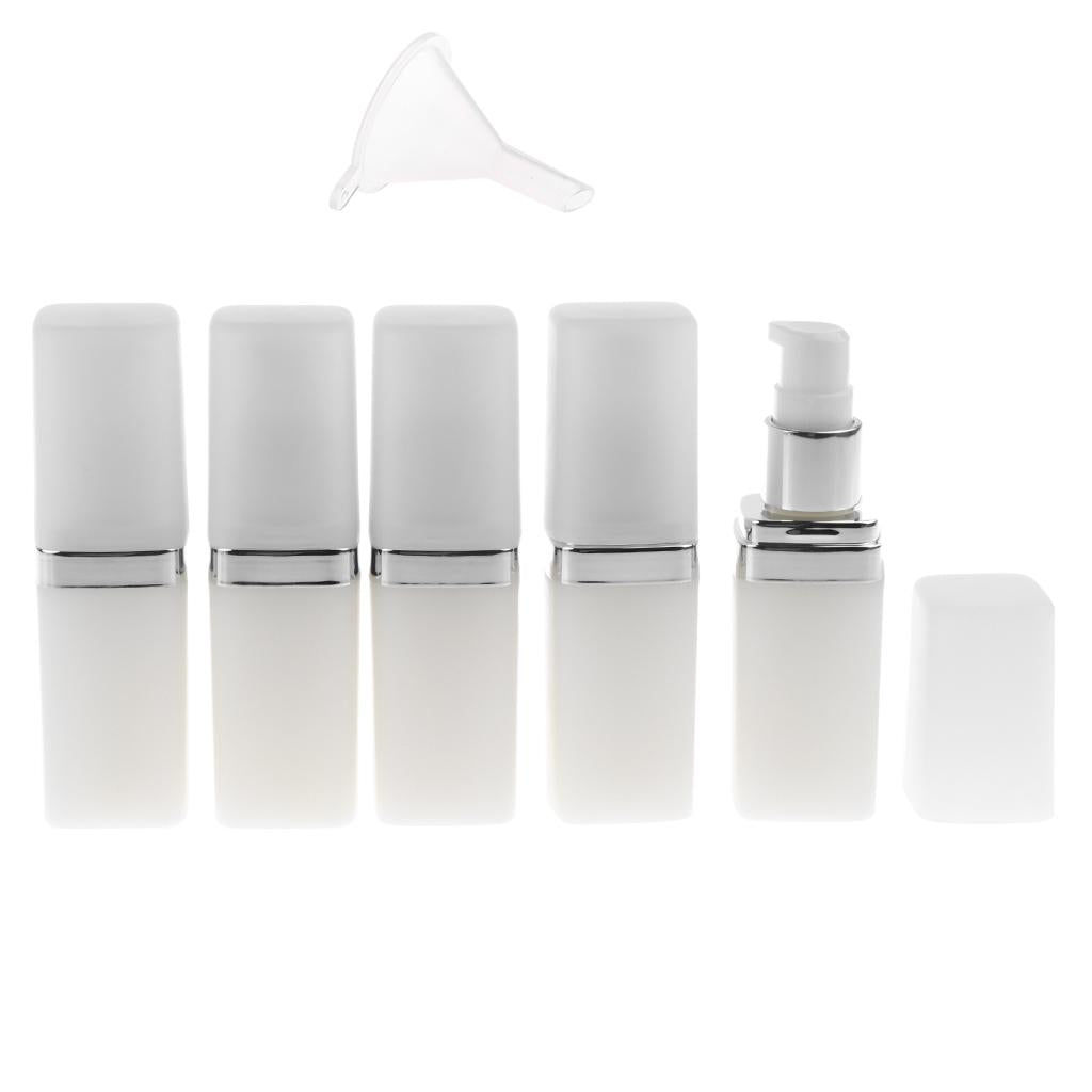 5 Pieces 15ml Protable Bottles Shampoo Empty Lotion Container Pressed Pump Spray Bottle with Funnel