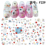 12 Pieces 3D Flowers Nail DIY Art Stickers Water Transfers Decals Nail Art Sticker Tip Decal Manicure