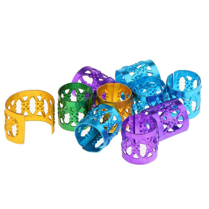 Maxbell Lots 150 Pieces Colorful Dreadlock Hair Beads Dread Hair Braid Pins Rings Clips DIY Cuff Jewelry for Hair Extensions - Aladdin Shoppers
