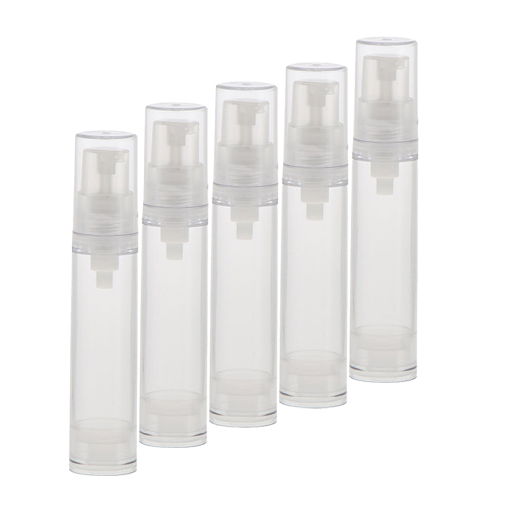 5 Pieces 8ml Pump Empty Airless Tubes Cosmetic Cream Lotion Travel Bottles