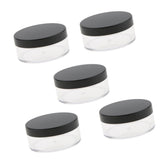 Maxbell 5/Set Empty Loose Powder Blusher Makup Container Case, Plastic Jar Pot Box Refillable with Sifter