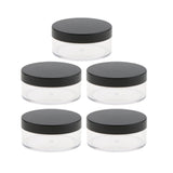 Maxbell 5/Set Empty Loose Powder Blusher Makup Container Case, Plastic Jar Pot Box Refillable with Sifter