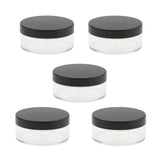 Maxbell 5/Set Empty Loose Powder Blusher Makup Container Case, Plastic Jar Pot Box Refillable with Sifter