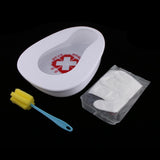 Maxbell Autoclavable Plastic Bedpan Brush Gloves Set Bed Pan for Elderly Women Men