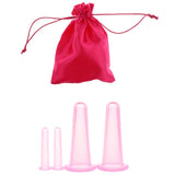 4 Pieces Silicone Anti Cellulite Massage Vacuum Cupping Body Facial Cups Set Pink