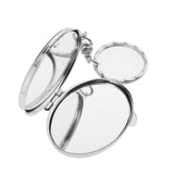 2 Pieces Portable Folding Egg Shape Pocket Compact Makeup Mirror Key Ring