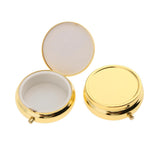 2 Pieces Portable Vitamin Organizer Medicine Tablet Box Gold 1 Compartment