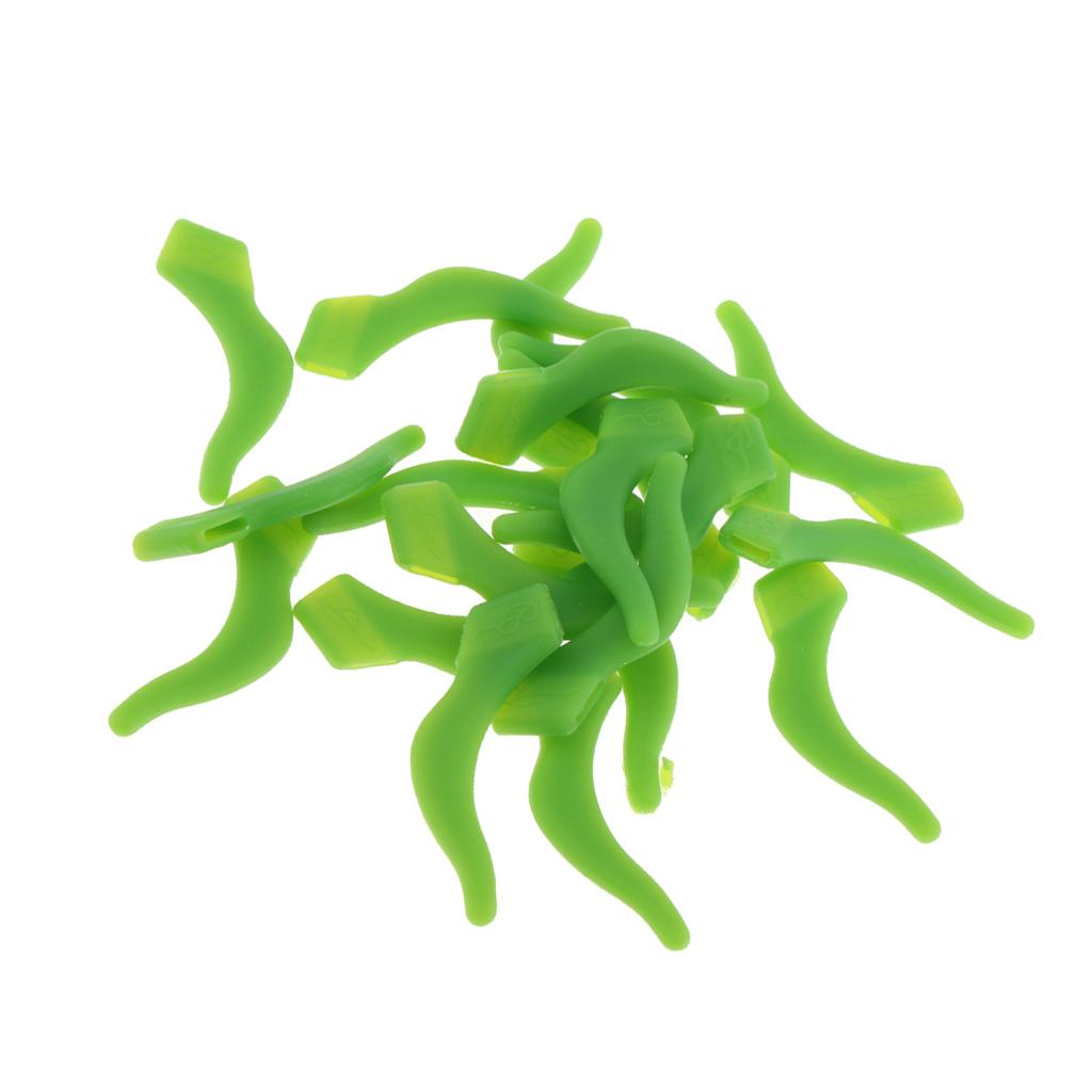 Max 10 Pairs Silicone Eye Glasses Temple Tips Ear Hooks Grip Holder  Green