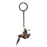 Alloy Tattoo Gun Necklace Key Chain Mini Tattooing Machine Necklace Pendant Black H