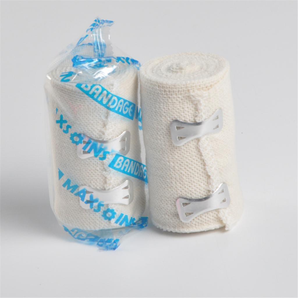 Self-Adhesive Cotton Elastic Bandage Wrap Compression Roll with Hook Closure 7.5CM
